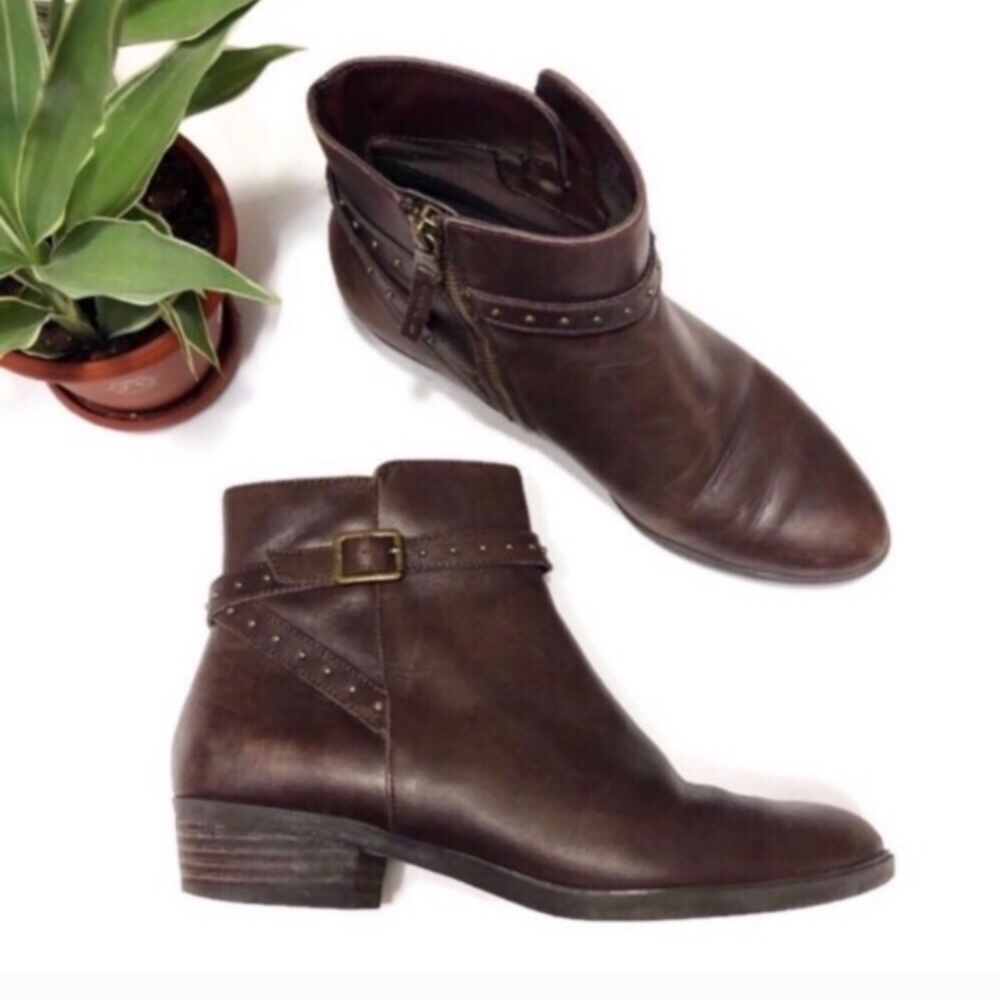 Lauren Ralph Lauren Brown Leather Shaw Bootie